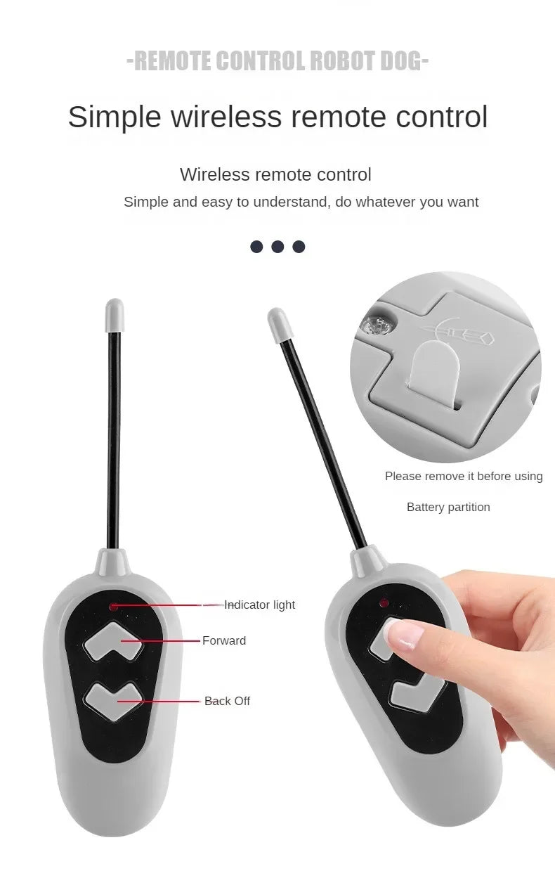 Robô cachorro controle remoto DIY Gleff, brinquedo educativo STEM com design de cachorro, ideal para crianças e aprendizado.