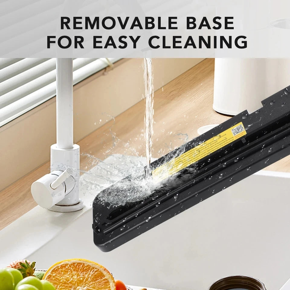 Seladora a vácuo elétrica automática Gleff para embalar alimentos, com display digital e tampa de vedação.