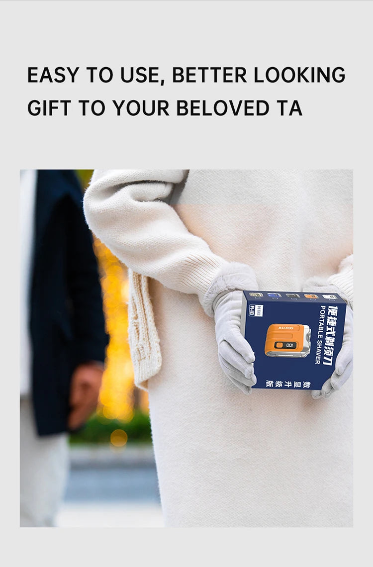 Barbeador elétrico Gleff Smart com display digital, lâmina dupla, recarregável e design compacto para barbear preciso.