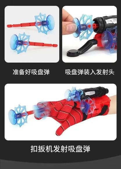Lançador Spider-Man Disney Gleff com design rotativo e pistola dardos, ideal para brincadeiras e presente infantil