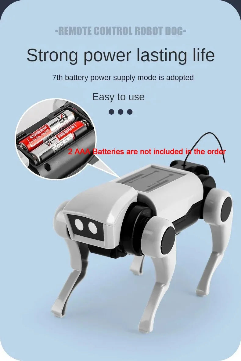 Robô cachorro de controle remoto da Gleff, brinquedo educativo STEM com design de cachorro para crianças e entusiastas.