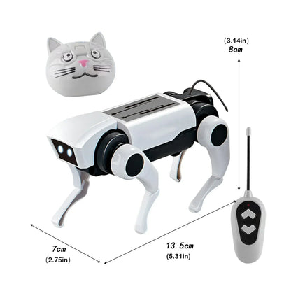 Robô cachorro controle remoto da Gleff, brinquedo educativo STEM com design interativo e detalhes coloridos para crianças.