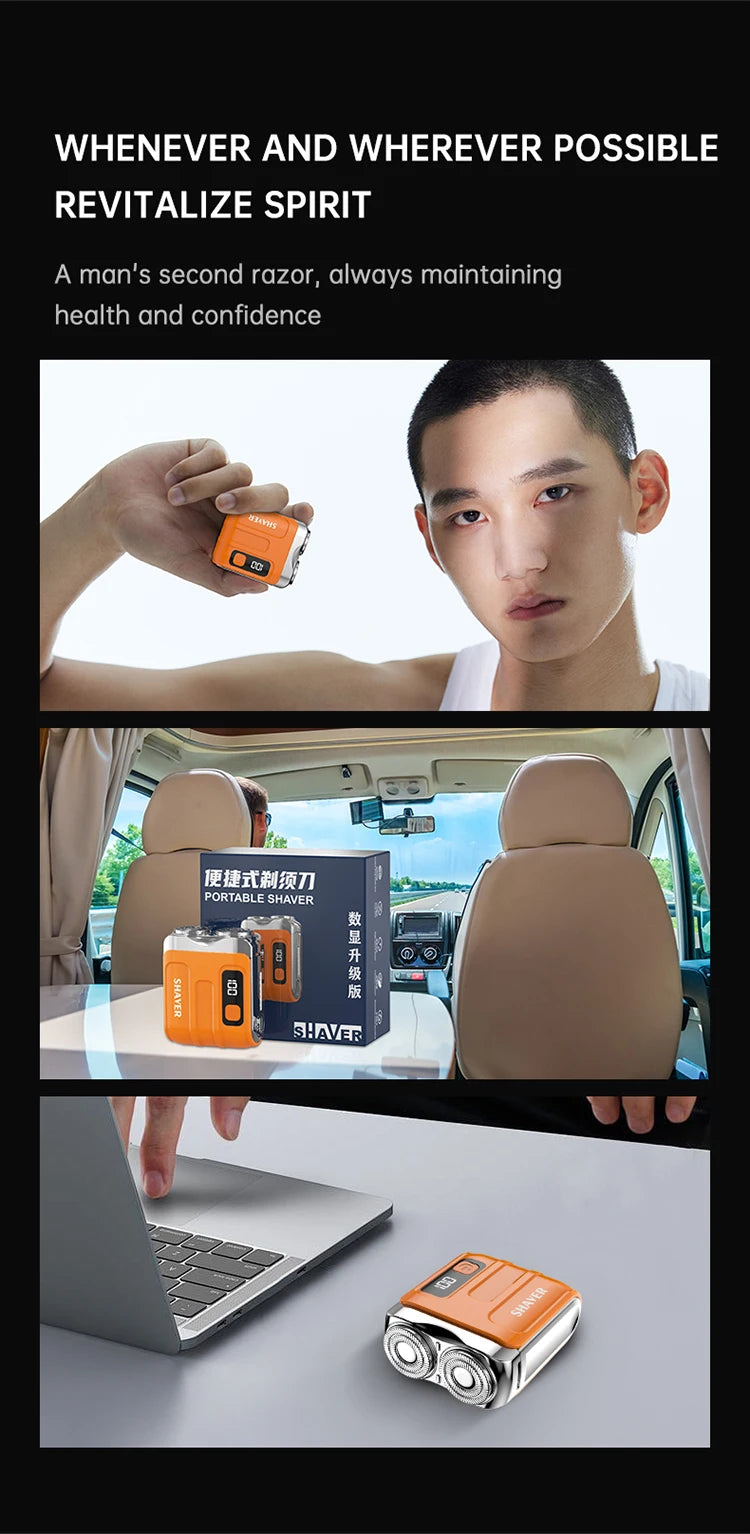 Barbeador elétrico Smart Gleff com display digital, dupla lâmina e recarregável para barba e pelos faciais.