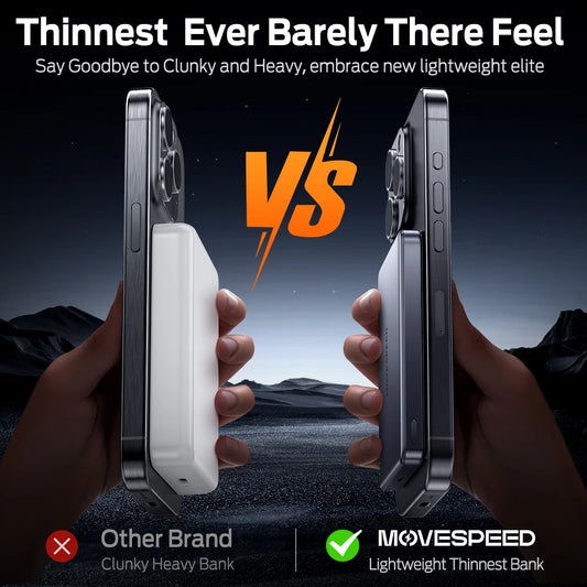 Power Bank Magnético Gleff 10000mAh Slim com carregamento rápido 20W, mostra a tela e o design compacto do carregador portátil.