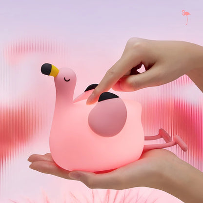 Luminária Coelho de silicone Touch LED da Gleff, abajur infantil recarregável com luz suave e design fofo para quarto de criança