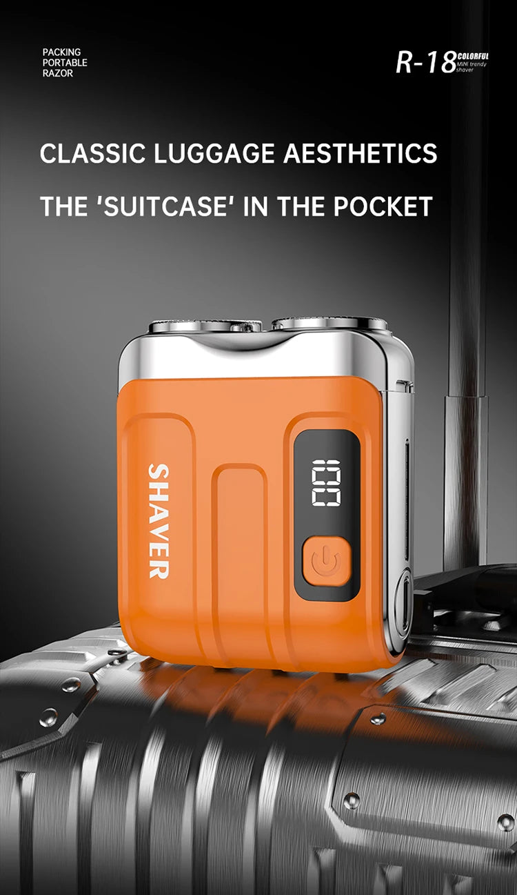 Barbeador elétrico Gleff Smart com display digital, lâmina dupla, recarregável e ideal para barba e pelos faciais.