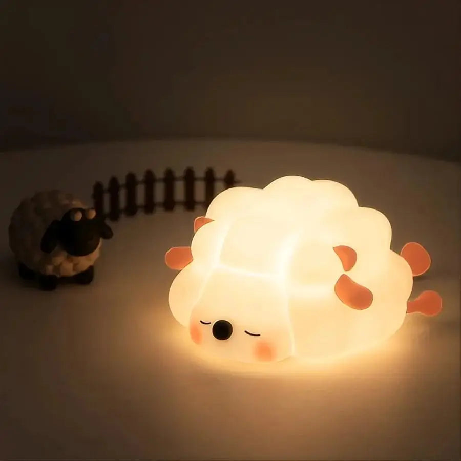 Luminária de coelho em silicone Touch LED da Gleff, abajur infantil recarregável, decorativa e suave para o quarto das crianças.