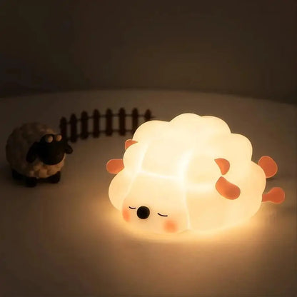 Luminária de coelho em silicone Touch LED da Gleff, abajur infantil recarregável, decorativa e suave para o quarto das crianças.