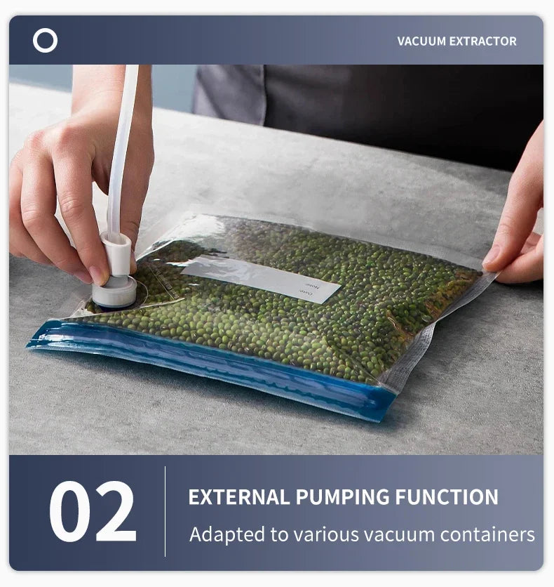 Seladora a vácuo elétrica automática Gleff para embalar alimentos, com display digital e design compacto.