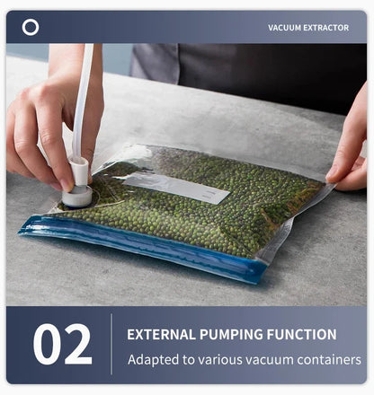 Seladora a vácuo elétrica automática Gleff para embalar alimentos, com display digital e design compacto.