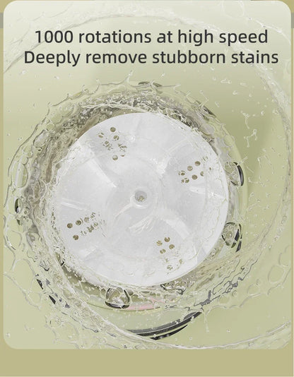 Mini lavadora elétrica portátil Gleff para roupas íntimas e pet, com design wireless e conexão USB, ideal para uso fácil e rápido