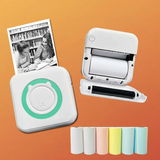 Impressora térmica portátil Bluetooth Gleff, 203dpi, mini impressora de fotos, destacando-se com design compacto e conexão sem fio