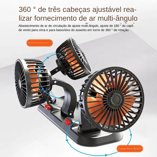 Ventilador Carro 3 Cabeças - Gleff