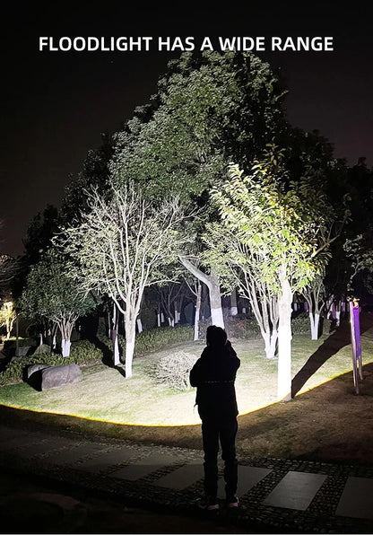 Lanterna LED de camping Gleff, recarregável via USB, alta potência e resistente à água, ideal para atividades ao ar livre.