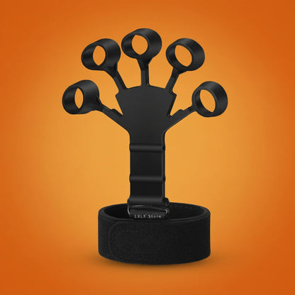 Aparelho de resistência para mãos Gleff, exercitador de dedos com ajuste de 6 níveis, ideal para fortalecimento muscular e dedos de guitarra.