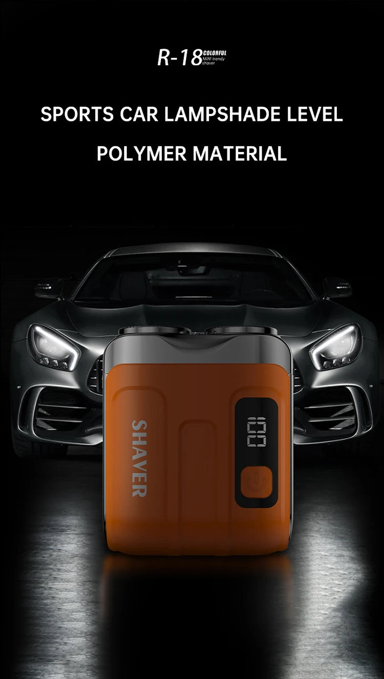 Barbeador elétrico Gleff Smart com display digital, lâminas duplas e bateria recarregável, mostrando o aparelho na imagem.