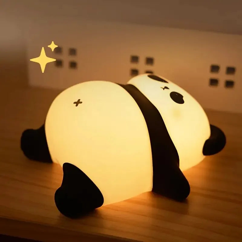 Luminária de coelho em silicone Touch LED da Gleff, abajur infantil recarregável, com design fofo e luz suave.