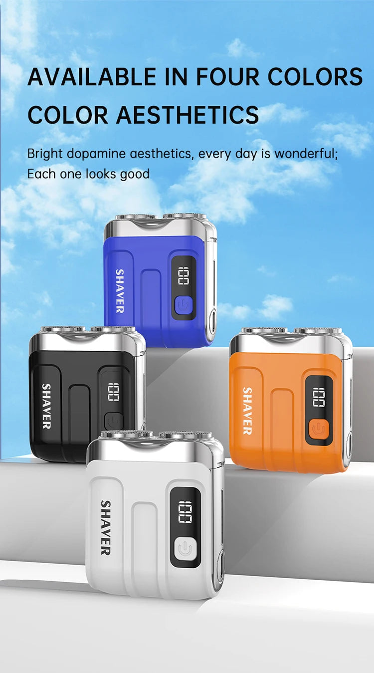 Barbeador elétrico Smart Gleff com display digital, lâminas duplas e recarregável para barbear preciso.